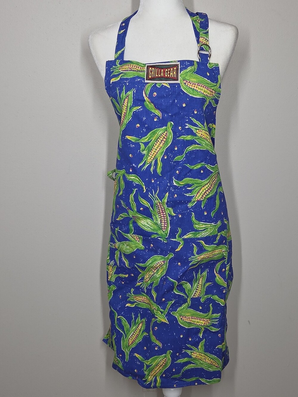 NWT Vtg 90s Grilla Gear Apron Corn Cotton Canvas Pockets Novelty USA